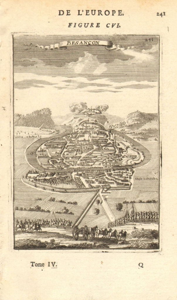 BESANÇON. View of the town & fortifications of Besancon. Doubs. MALLET 1683 map